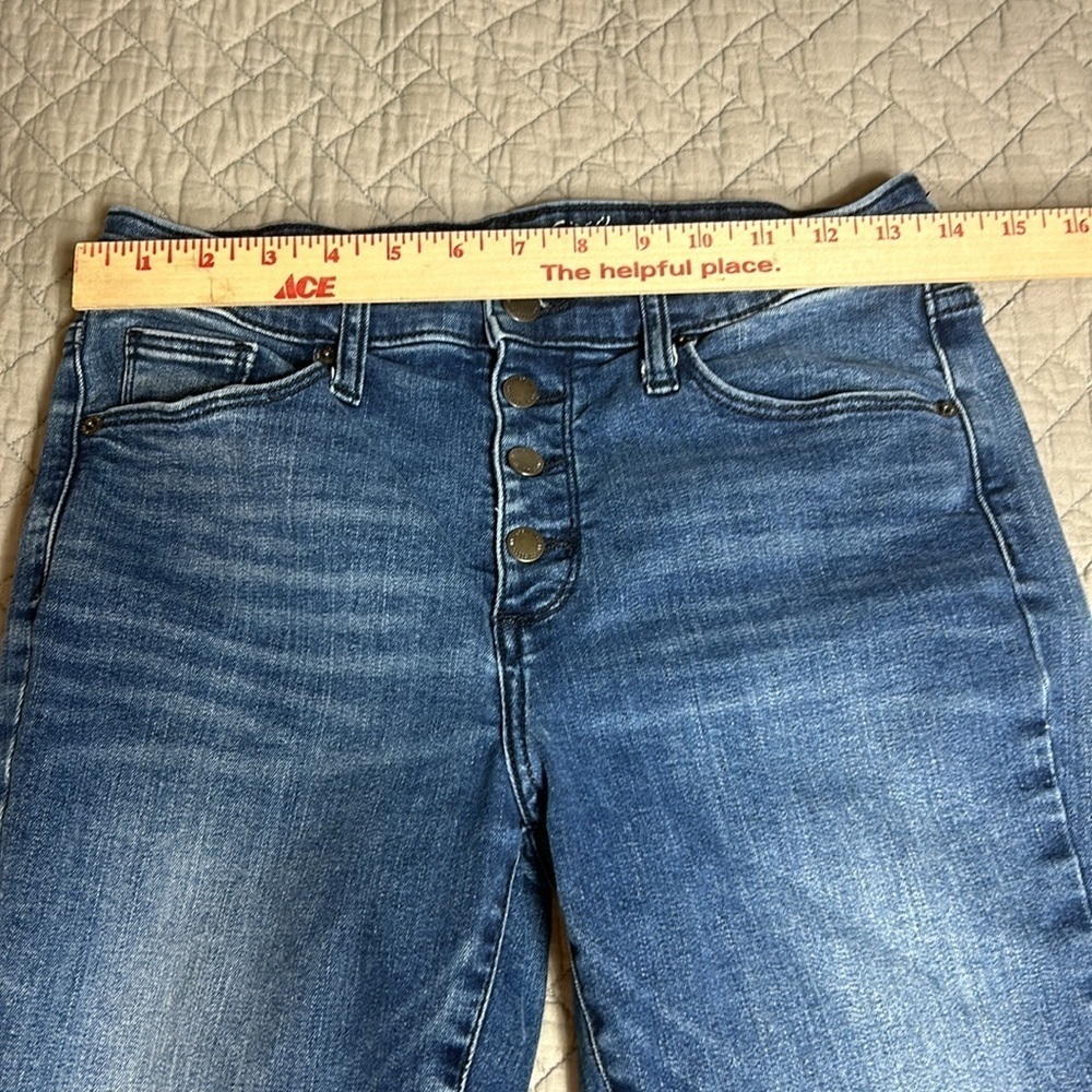 Universal Thread Button Fly Skinny Frayed Ankle Med Blue Jean Sz 8/29R - Picture 11 of 11